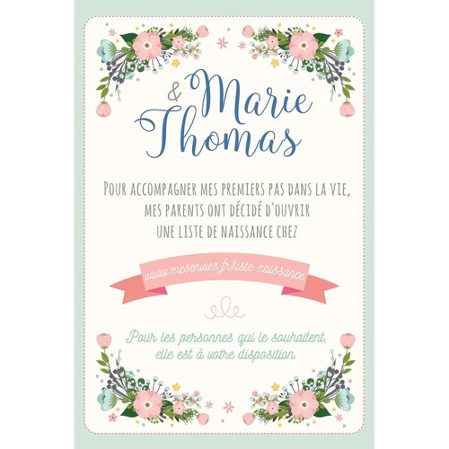Liste cadeau naissance - Carte liste naissance - Liste naissance - Carte cadeaux de naissance - annonce grossesse - thème rétro