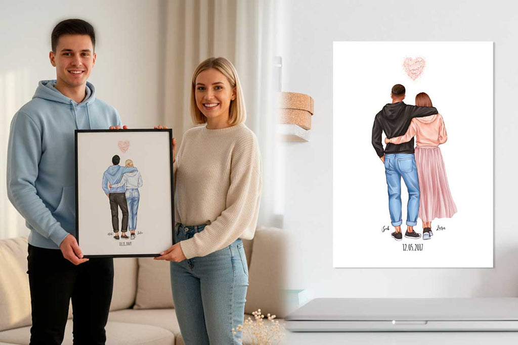 Portrait Couple Personnalisé : Une Œuvre d'Art pour Célébrer Votre Amour