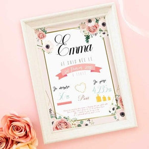 Affiche personnalisée de naissance