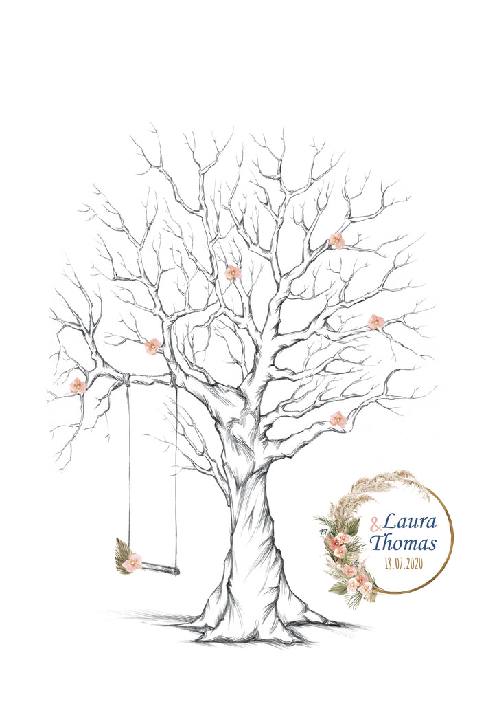 Pack Duo Promo — Arbre à empreintes Mariage + Portrait personnalisé des Mariés