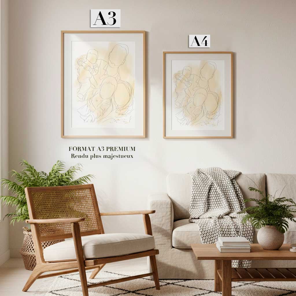 Portrait Famille dessin au trait