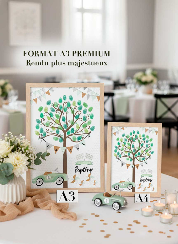 Arbre à empreintes Voiture Vintage Vert