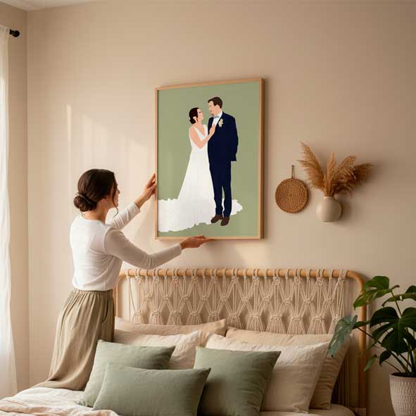 Portait famille, couple et amis personnalisé graphique