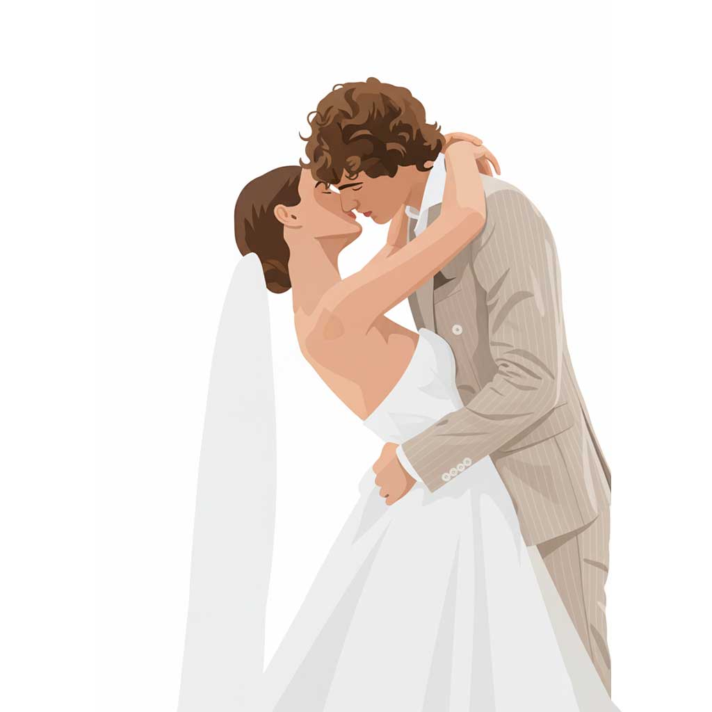 Pack Mariage : Arbre d’empreintes + Portrait personnalisé mariage – Pivoine ( jusqu'à -70%)
