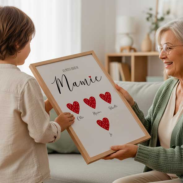 Affiche personnalisée Fête des Grand-Mères : Un cadeau unique et émotionnel pour Mamie.