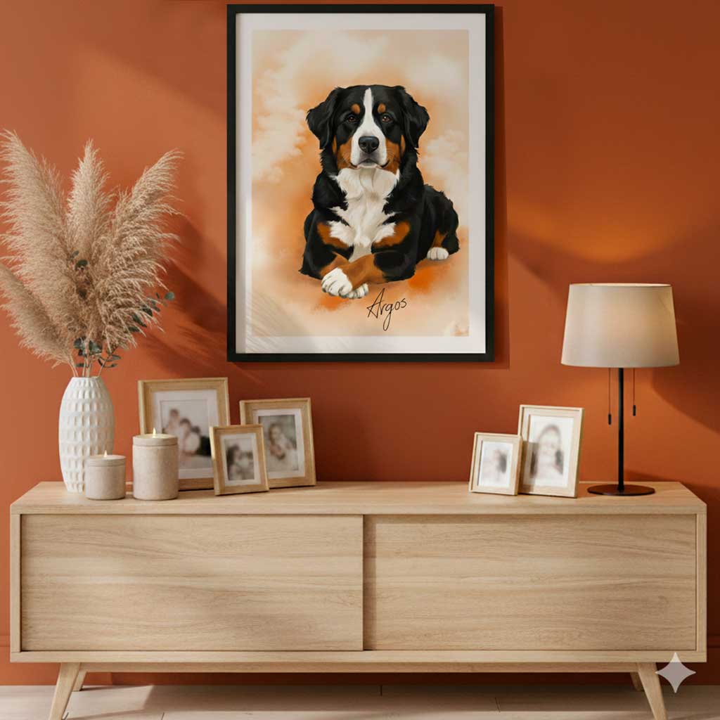 Portrait animal personnalisé sur photo - Chien, chat aquarelle unique.