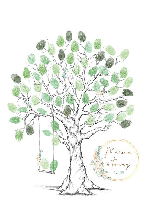 Pack Mariage : Arbre d’empreintes + Certificat personnalisé mariage – Pampas ( jusqu'à -70%) (Copie)