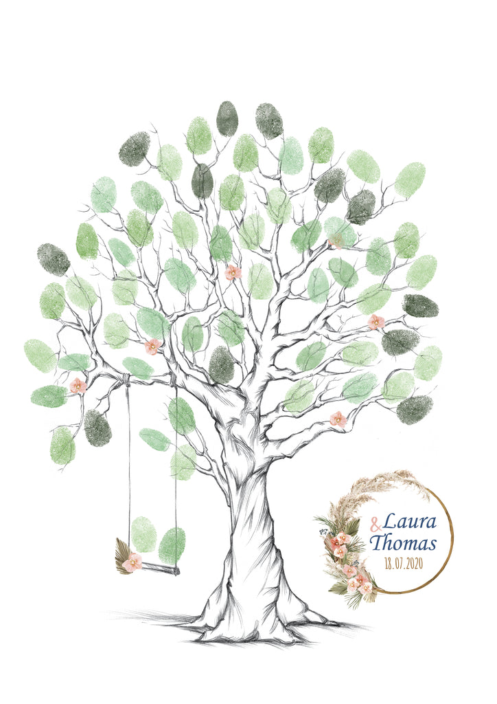 Pack Duo Promo — Arbre à empreintes Mariage + Portrait personnalisé des Mariés