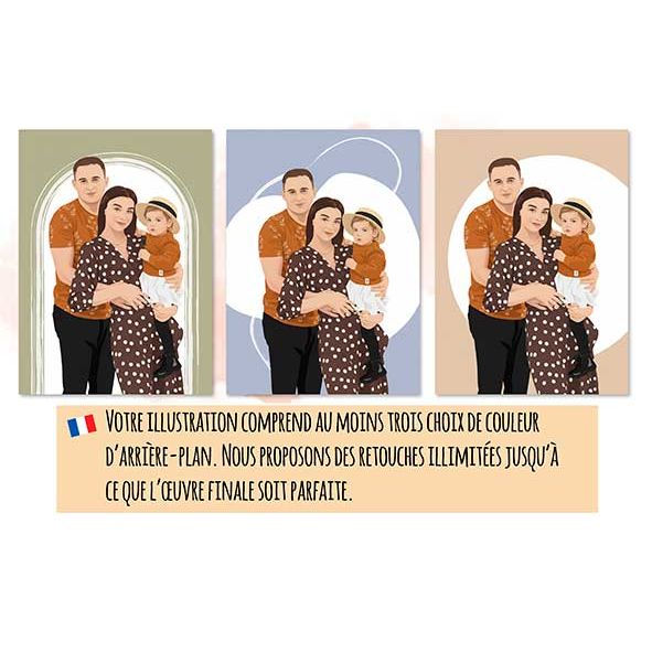 Portrait personnalisé couple d’après photo – cadeau amour, mariage ou anniversaire