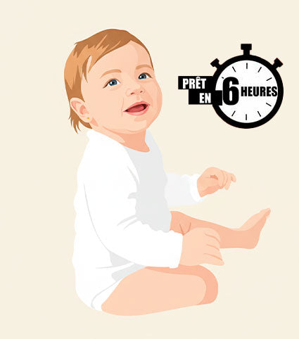Pack Duo Baptême : Arbre à empreintes + Portrait personnalisé bébé ( jusqu'à -70% )