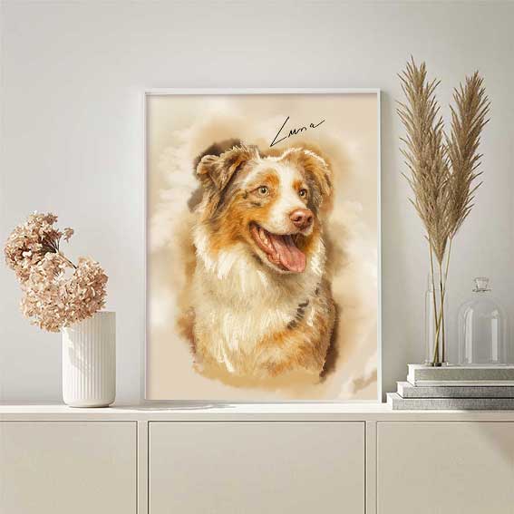 Portrait animal de compagnie personnalisé aquarelle