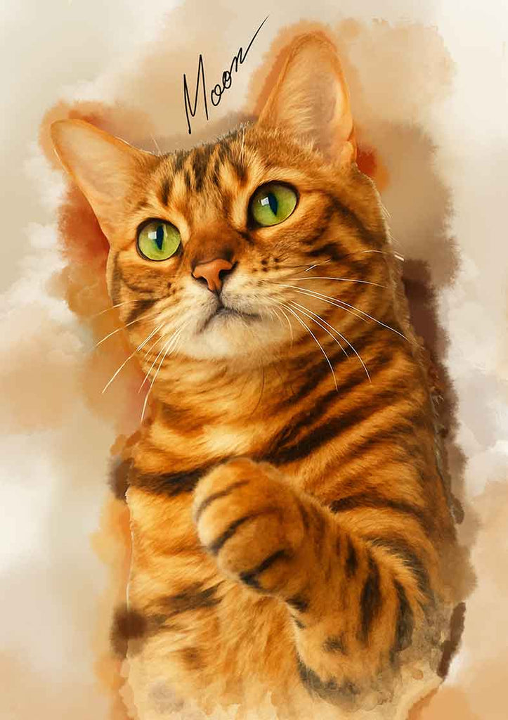 Portrait animal de compagnie personnalisé aquarelle