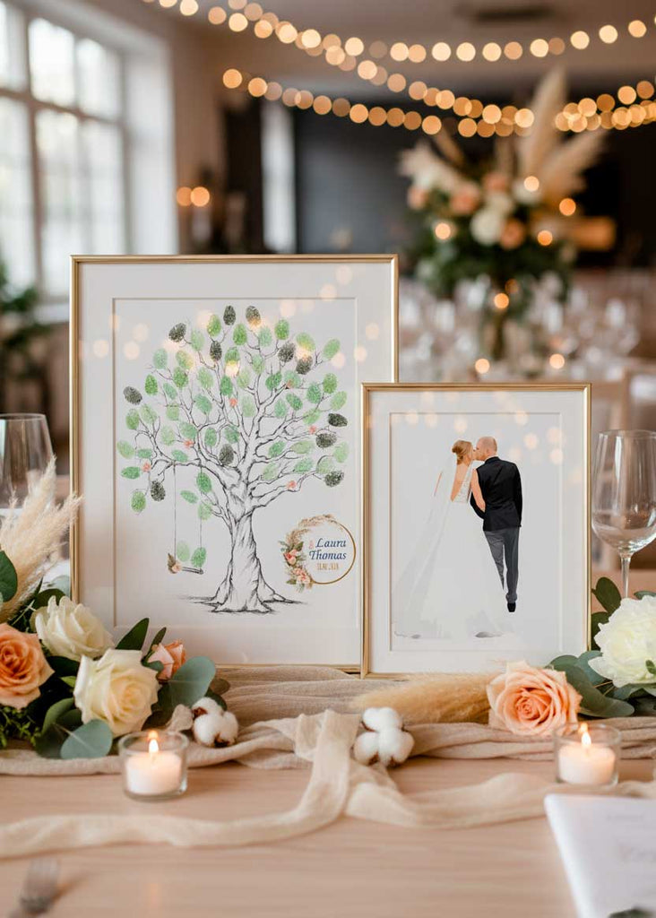 Pack Duo Promo — Arbre à empreintes Mariage + Portrait personnalisé des Mariés