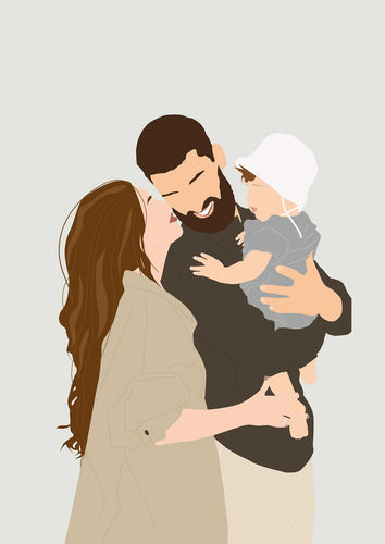 Portait famille, couple et amis personnalisé graphique