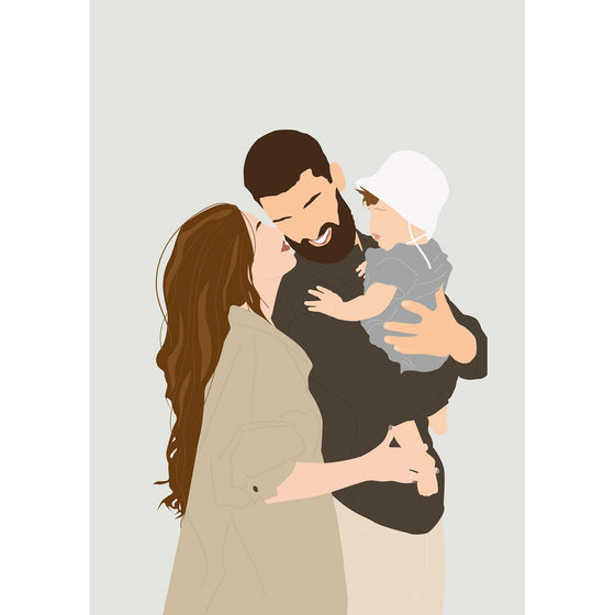 Portait famille, couple et amis personnalisé graphique