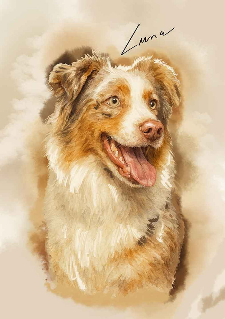 Portrait animal de compagnie personnalisé aquarelle