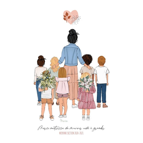 Portrait personnalisé pour maîtresse