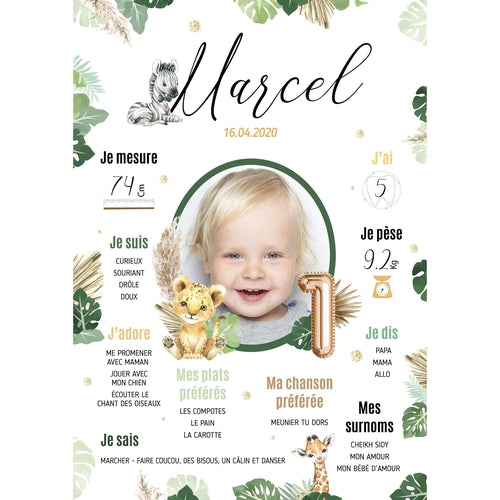 Affiche Anniversaire Savane Personnalisée