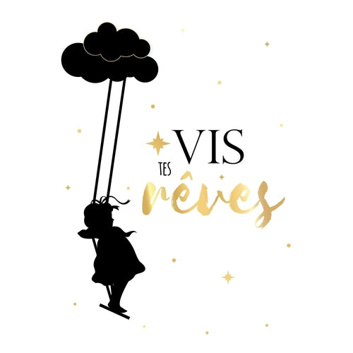 Affiche citation "Vis Tes Rêves" Collection Nuage