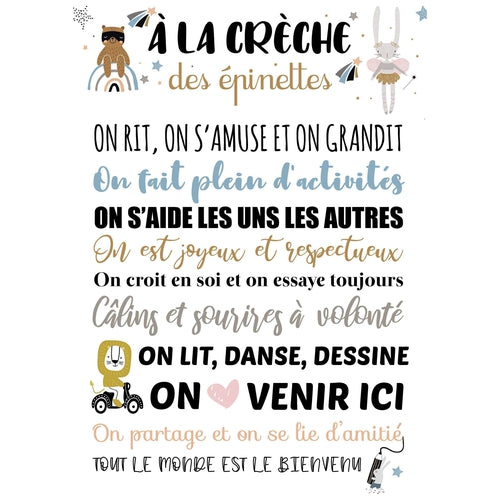 Affiche crèche personnalisée