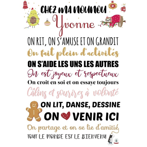 Affiche Spéciale Noël  Merci nounou !