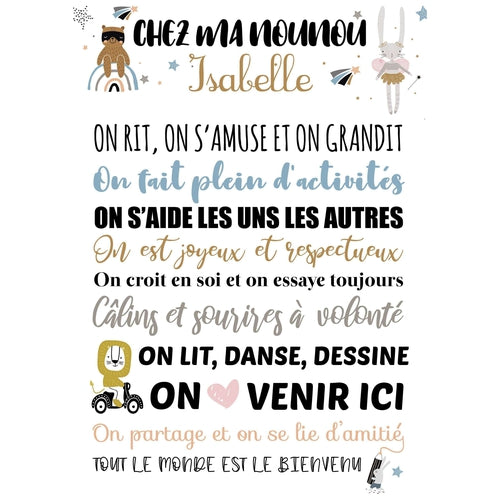 Affiche nounou Collection Coeur