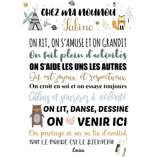 Affiche Nounou, collection forêt