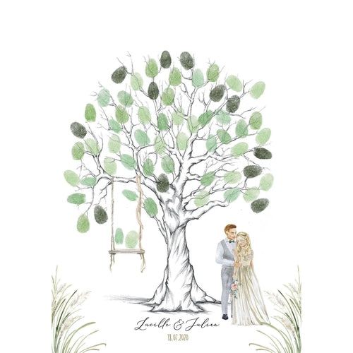 Arbre à empreintes mariage bohème