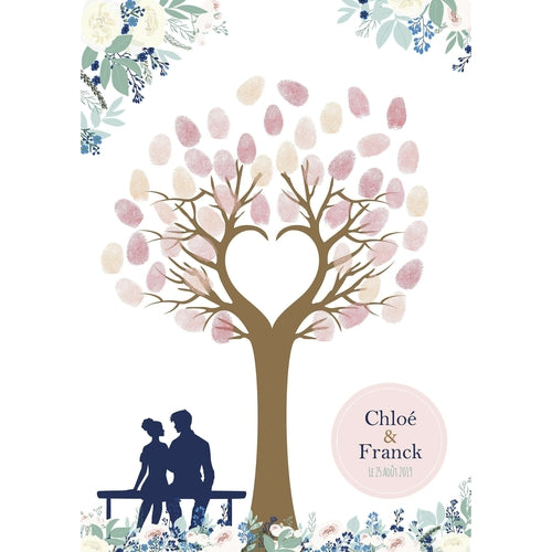Arbre à empreintes champêtre pour mariage