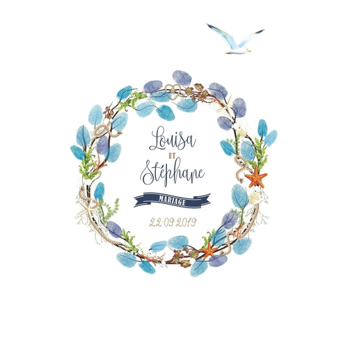 Arbre à empreintes mariage Couronne de la Mer