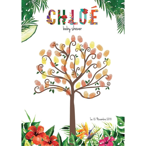 Arbre à empreintes pour baby shower