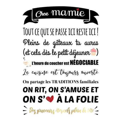 AFFICHE PERSONNALISEE MAMIE D'AMOUR