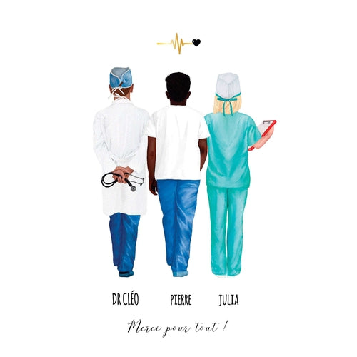 Cadeau Imfirmière, Medecin, Aide Soignante : Portrait Les