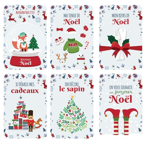 Cadeau Noël bébé - Carte voeux Noël - Carte étape bébé - Cadeau Noël-  Cadeau Naissance - Mon premier Noël - Thème Renard