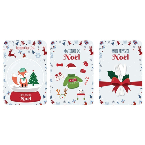 Cadeau Noël bébé - Carte voeux Noël - Carte étape bébé - Cadeau Noël-  Cadeau Naissance - Mon premier Noël - Thème Renard