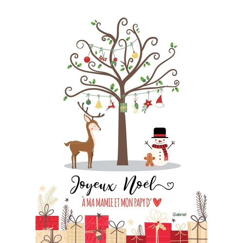 Cadeau noël papy  avec un arbre à empreintes Joyeux Noel