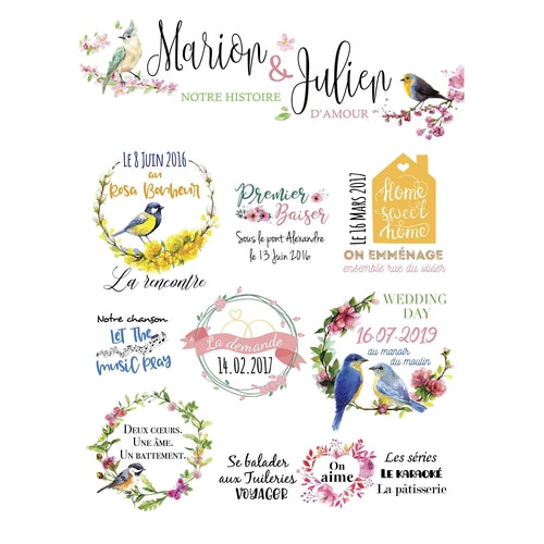 Décoration mariage champêtre : Affiche Notre histoire d'amour personnalisée