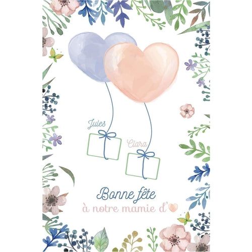 Carte d'empreinte de bébé fleur, personnalisée pour maman nan grand-mère  tante, joyeux anniversaire, carte de fête des mères, cadeau, option  numérique imprimable -  France