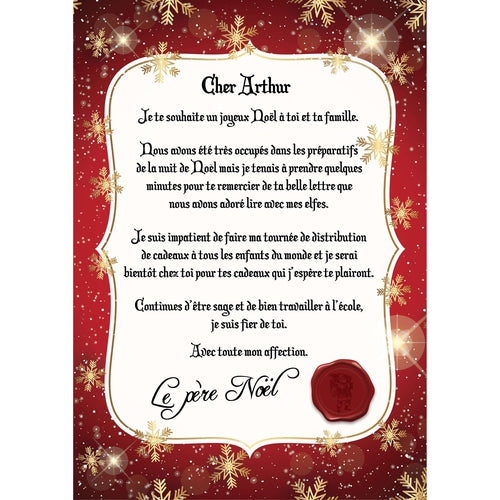Lettre au Père Noël  personnalisée pour enfant.